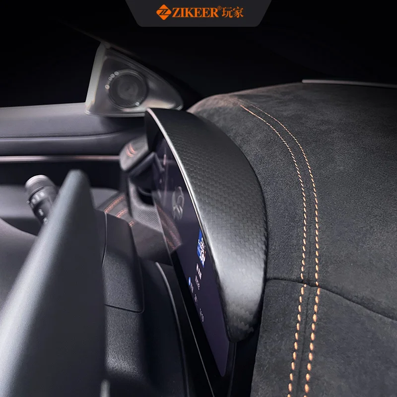 Suitable for 2024 2025 ZEEKR 001 dashboard display screen shading cap dry carbon product interior modification