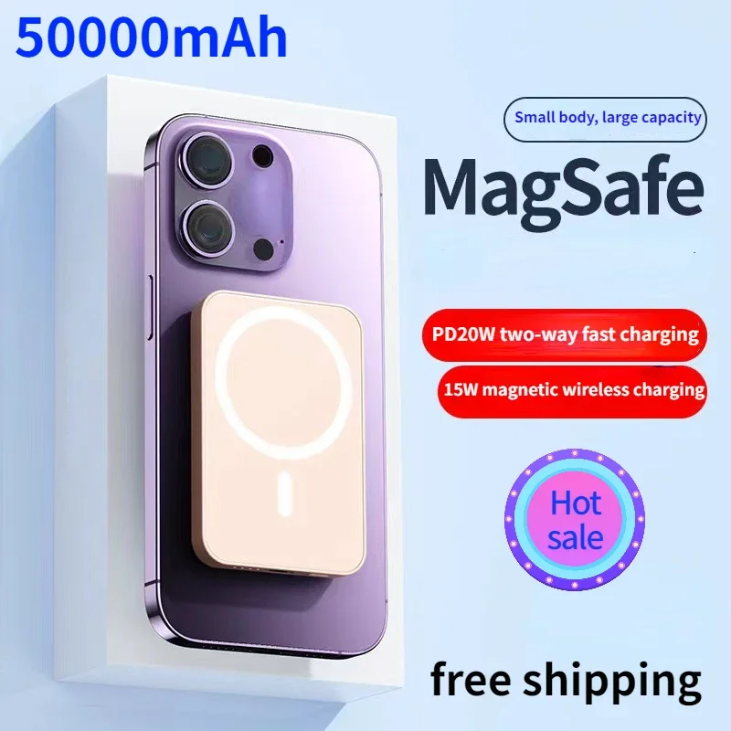 

50000mAh Magnetic Wireless Power Bank Magsafe Large Capacity Portable External Battery Power Bank for iPhone Series