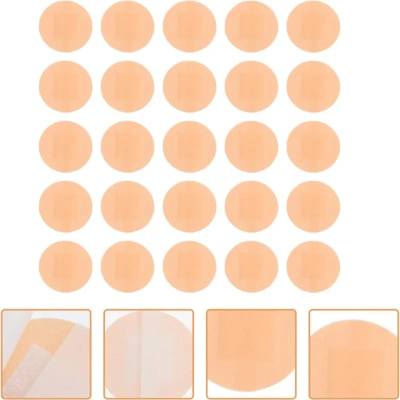 100 stuks mini ronde verbanden zelfklevend verband huidskleur met antiaanbakkussen PE ademende patch
