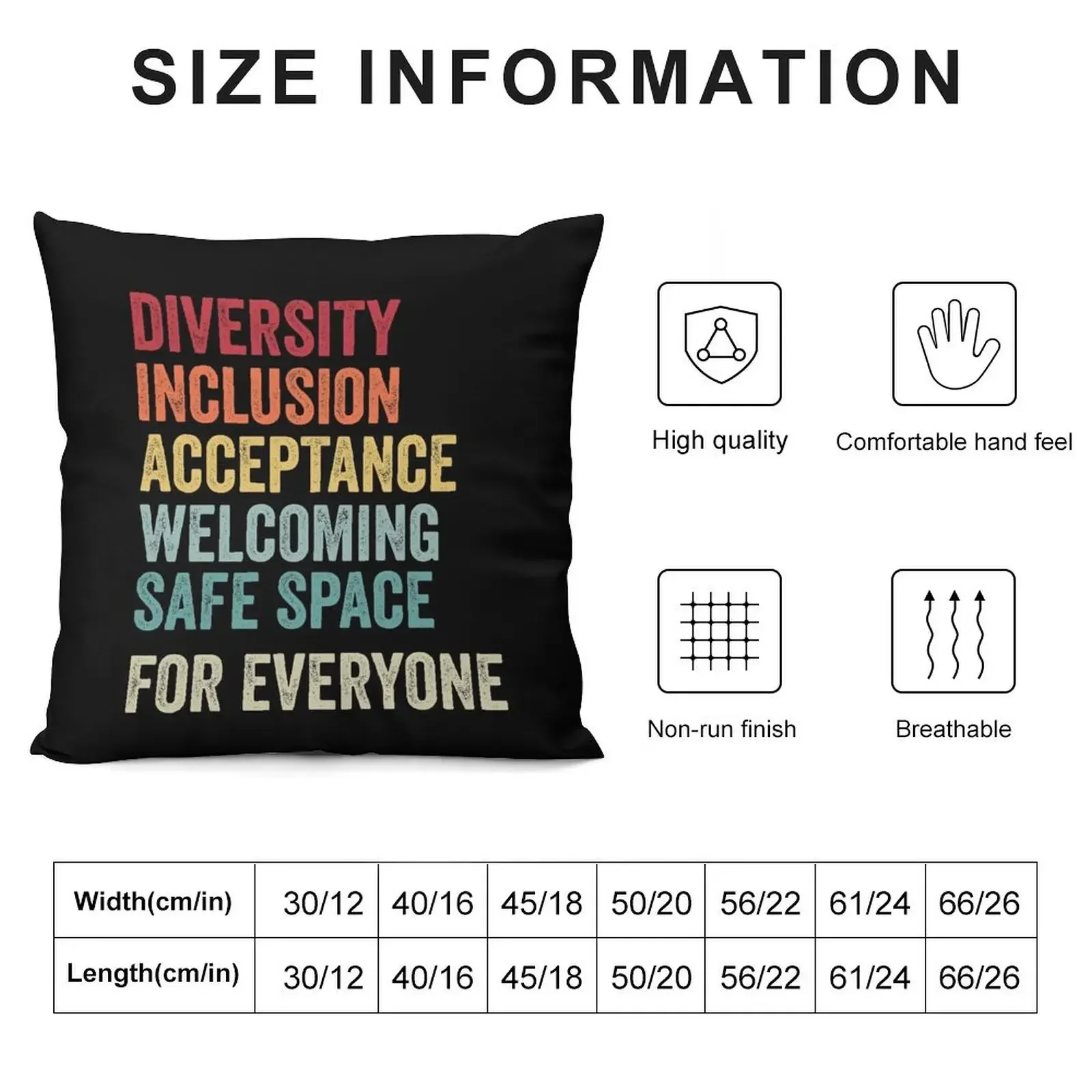 Diversity Equity Inclusion Safe Space LGBTQ Throw Pillow Pillows Aesthetic Sofa Covers For Living Room Pillow Cover pillow