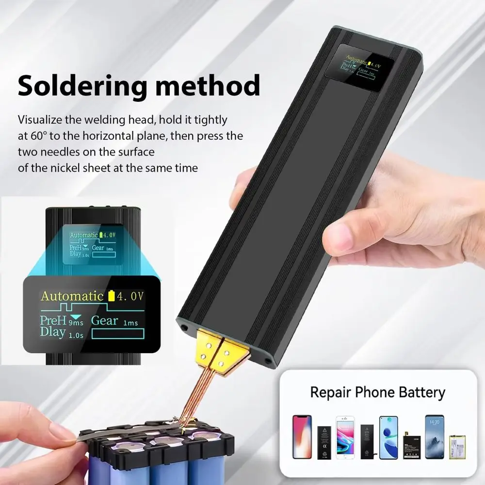 80 Gears Spot Welder Handheld Adjustable Mini Spot Welding Machine Digital Display 18650 Lithium Battery