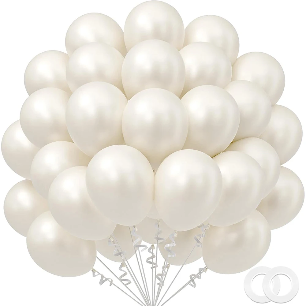 Globos blancos perlados, juego de Globos de látex blanco perla de 12/10/5 pulgadas, decoración nupcial para boda, Baby Shower, decoración para fiesta de cumpleaños, Globos