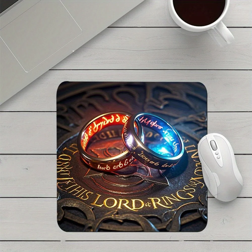 Ring Design Pattern Square Small Mouse Pad Anti-Slip Rubber Base Portable Office Desk Pads Computer Notebook PC Accessories