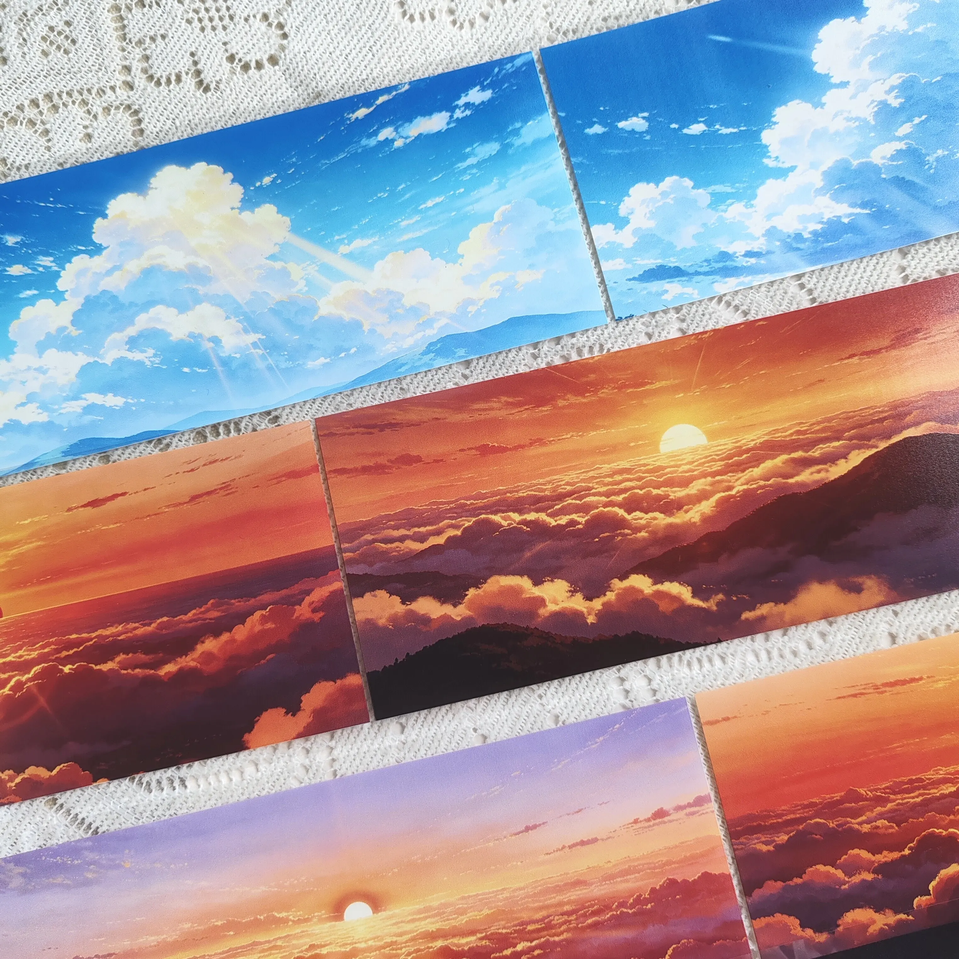 DIY Cloud Sea Sunrise Clear Sky Background Washi Tape, Scenery Journaling Sticker for Scrapbooking Collage Card Decor
