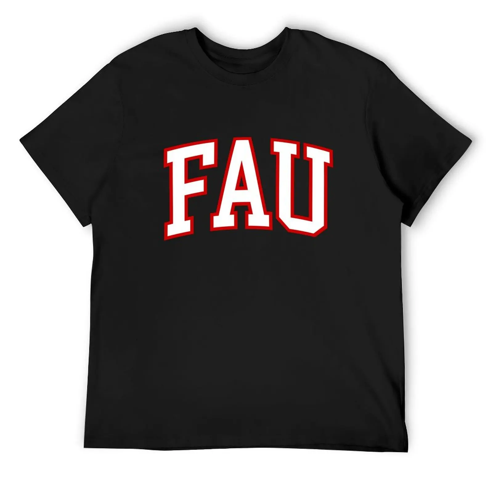 fau - college font curved T-Shirt baggy shirts oversized vintage graphic tee T-shirts for men cotton