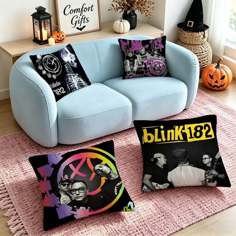 B-blink-182 Hot Band Pillow Case Square Double-Sided Sofa Cushion Cover Bedroom Bedside Pillow