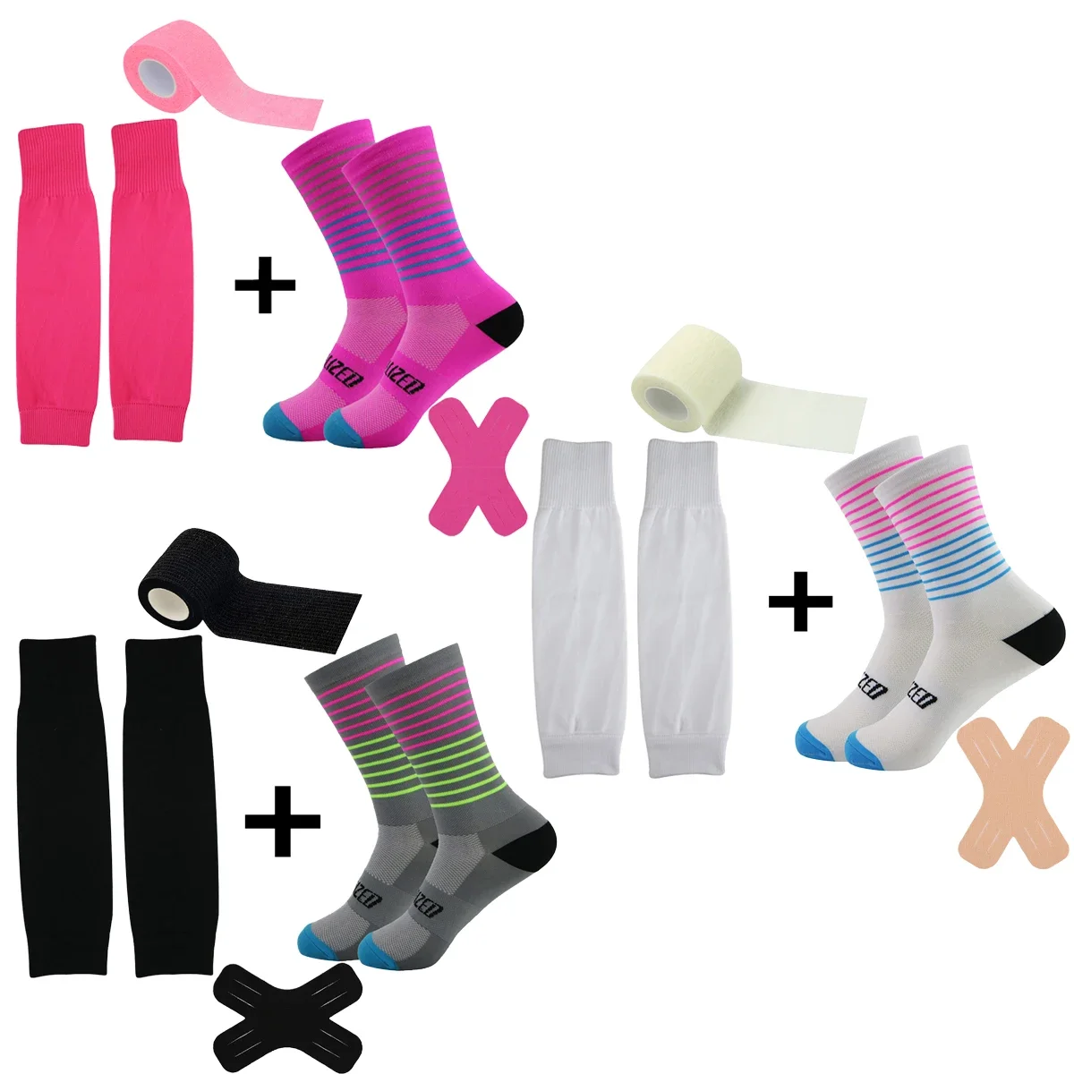 

Комплект из 4 предметов спортивных, беговых, баскетбольных и велосипедных носков, дышащих, впитывающих пот и быстросохнущих для мужчин и женщин.