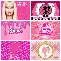 Barbie Birthday Backdrop Decoration Kids Princess Girl Party Photography Background Event Banner Photo Studio Props Custom