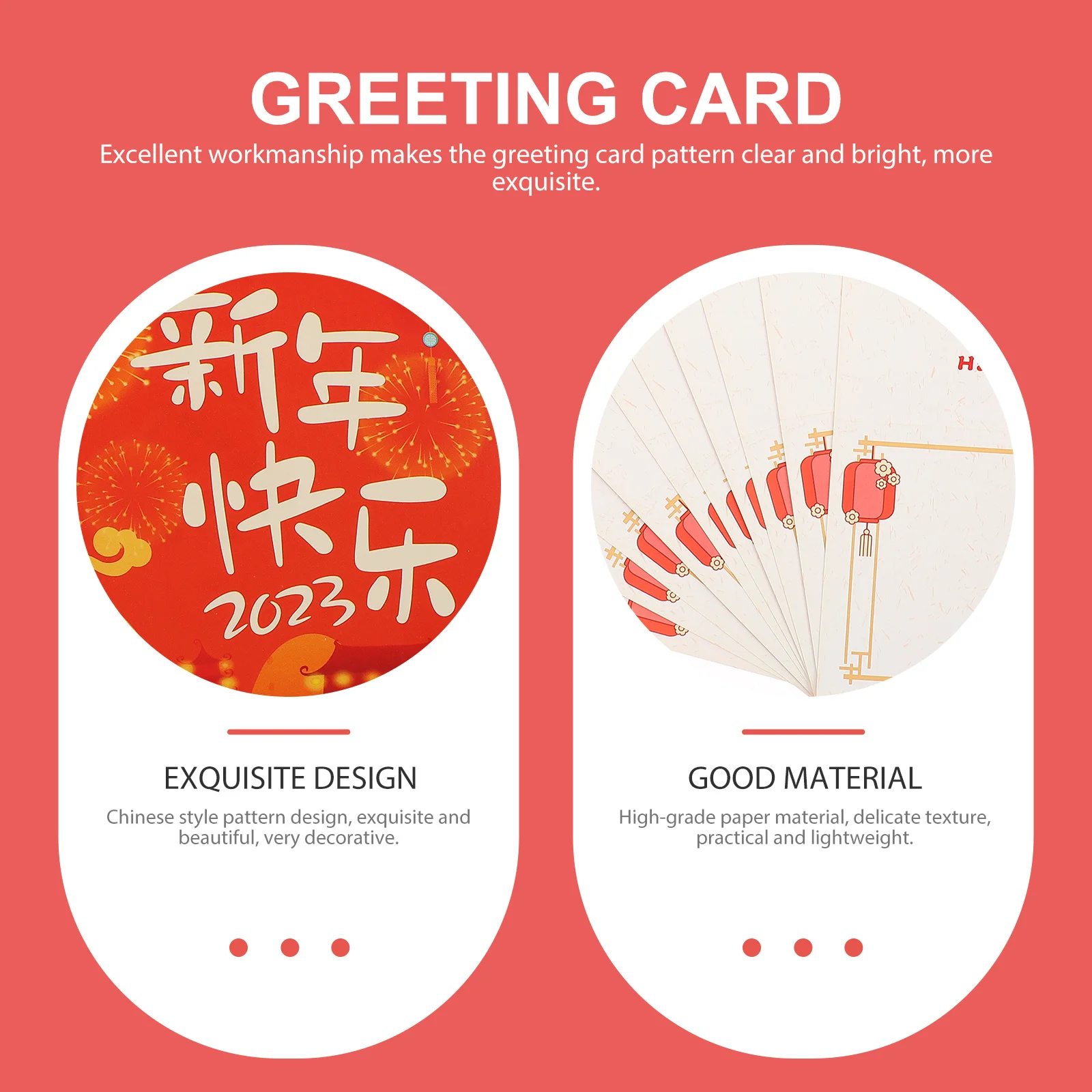 

10 Pcs Chinese Style Greeting Card Festivel New Years Cards Spring Festival Blessing