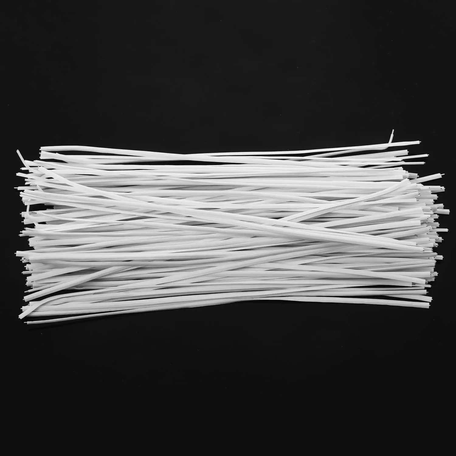 Final~~130pcs Cable Organizer Binding Packaging Wire Twist Ties White 150x2.2mm