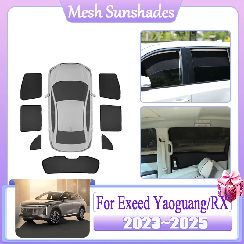 

For Exeed Yaoguang RX Omoda C9 2023 2024 2025 Car Mesh Sun Shade Magnetic Sunshade Window Heat insulation Anti-UV Accessories