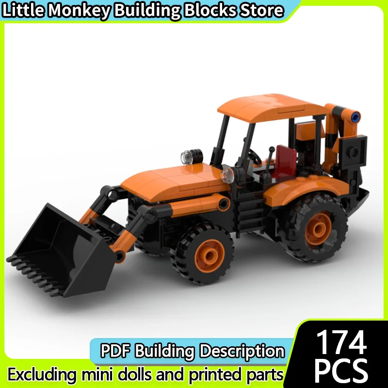 

City Car Model MOC Building Bricks Excavator-Loader Modular Technology Children Holiday Gifts Assemble Toys Suit