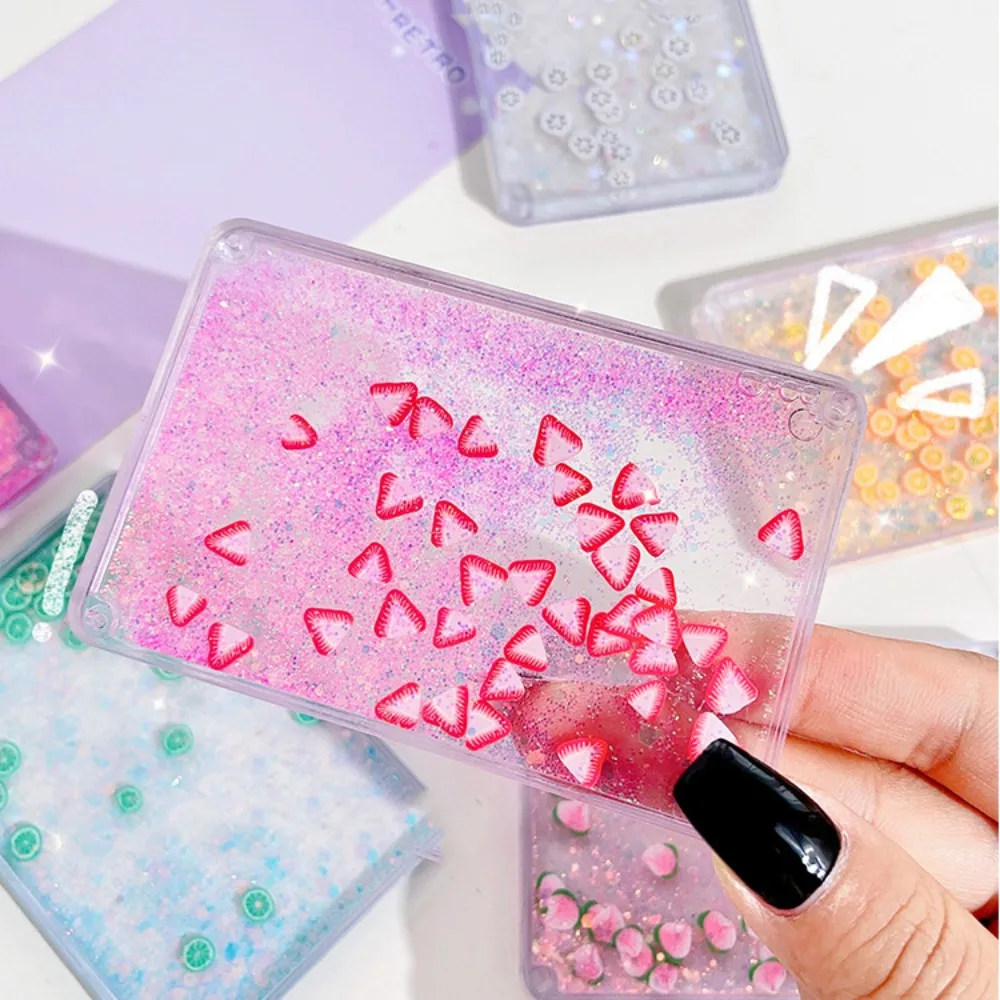 Goo Plate Guka DIY Fluid Acrylic Brick Photocard Transparent Quicksand Acrylic DIY Keychain Shiny Color Portable