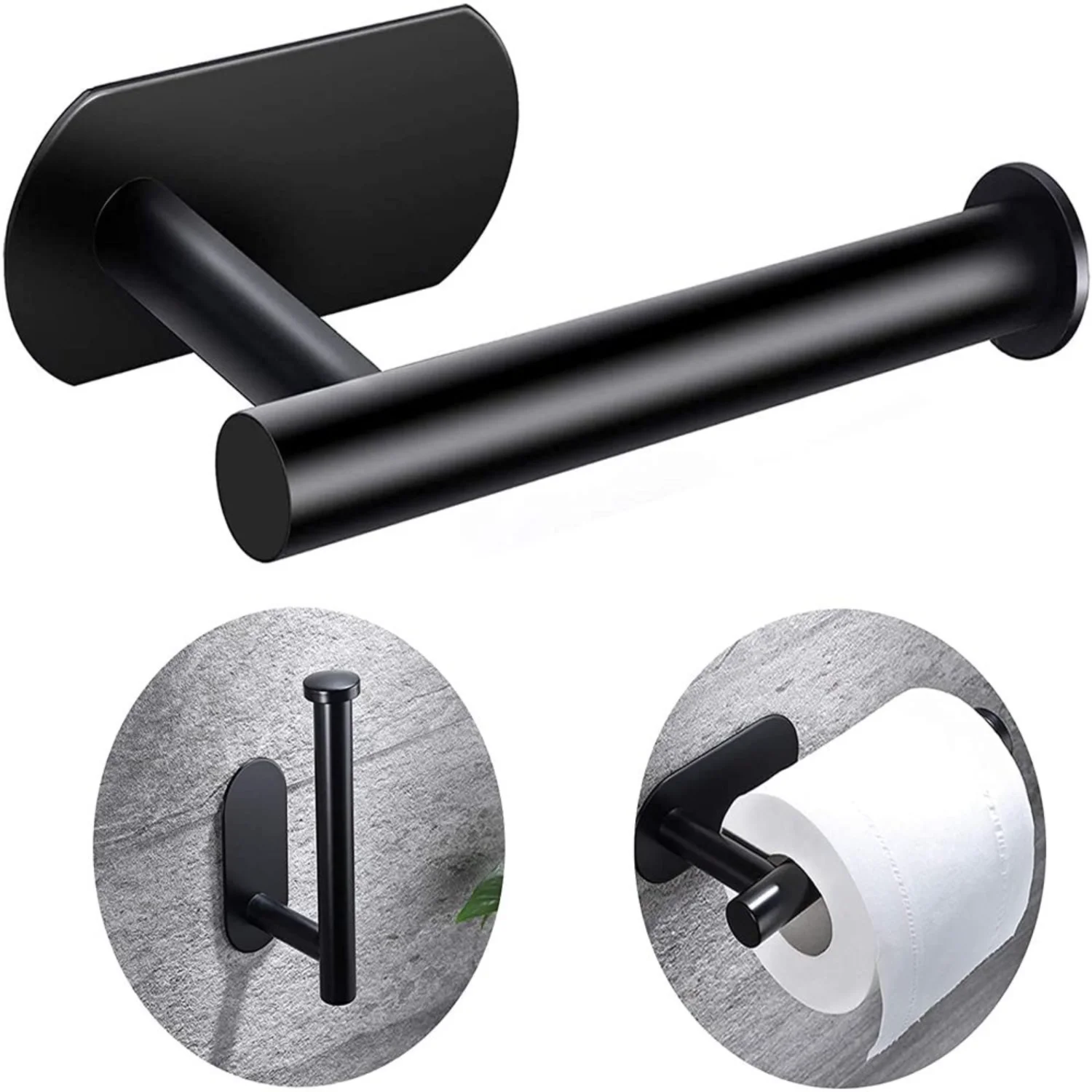 Toilet Paper Holder Self Adhesive - Kitchen Washroom Adhesive Toilet Roll Holder No Drilling for Bathroom Stick on Wall Stainles