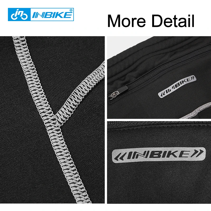 INBIKE Winter Men Cycling Pants Thermal Fleece Men\'s Sports Leggings Tights Long Jogging Pants Without Padded  Running Trousers