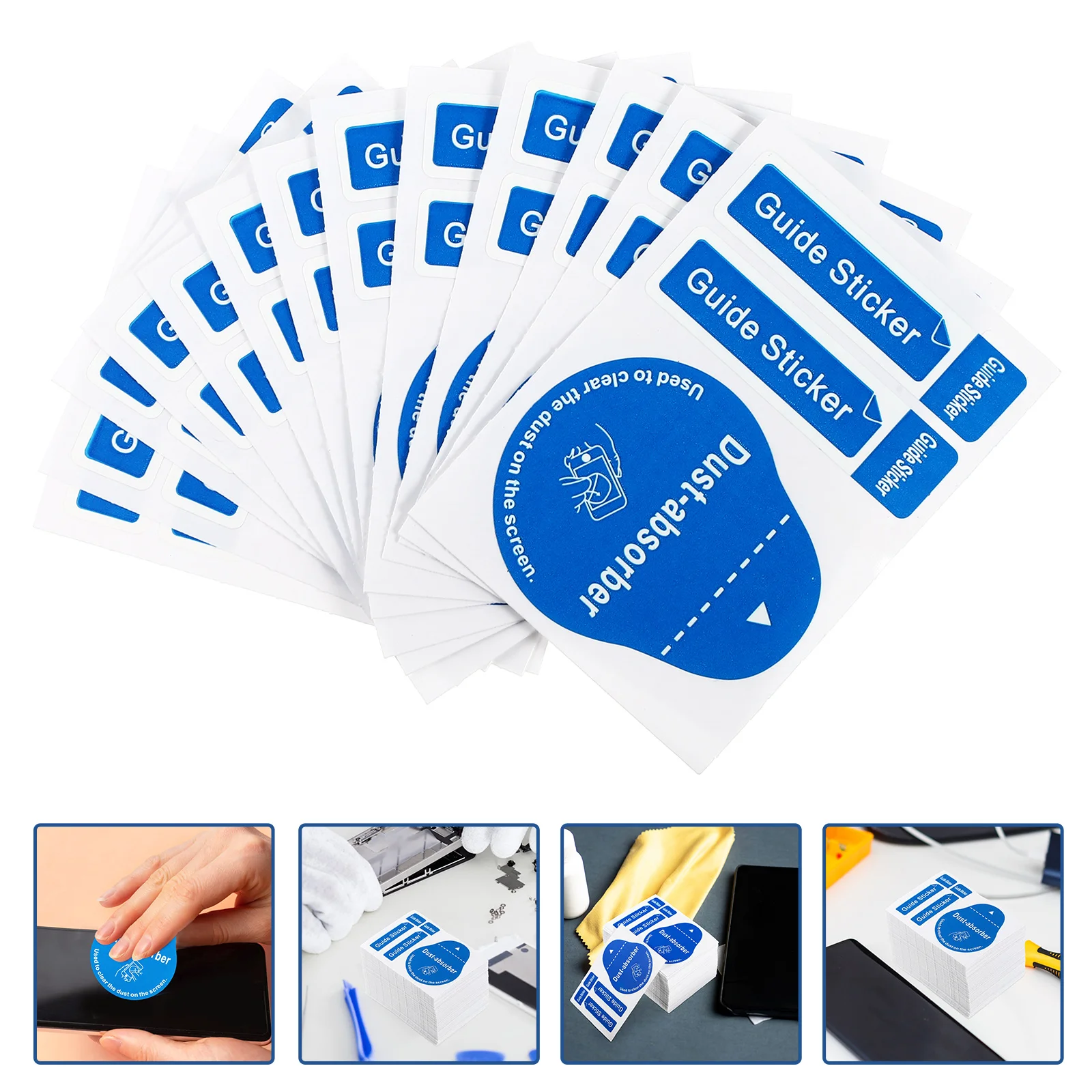 

200 Pcs Film Dust Removal Sticker Tablets Abosorber Phone Screen Cleaning Supplies Keyboard Paper Sticking Tool