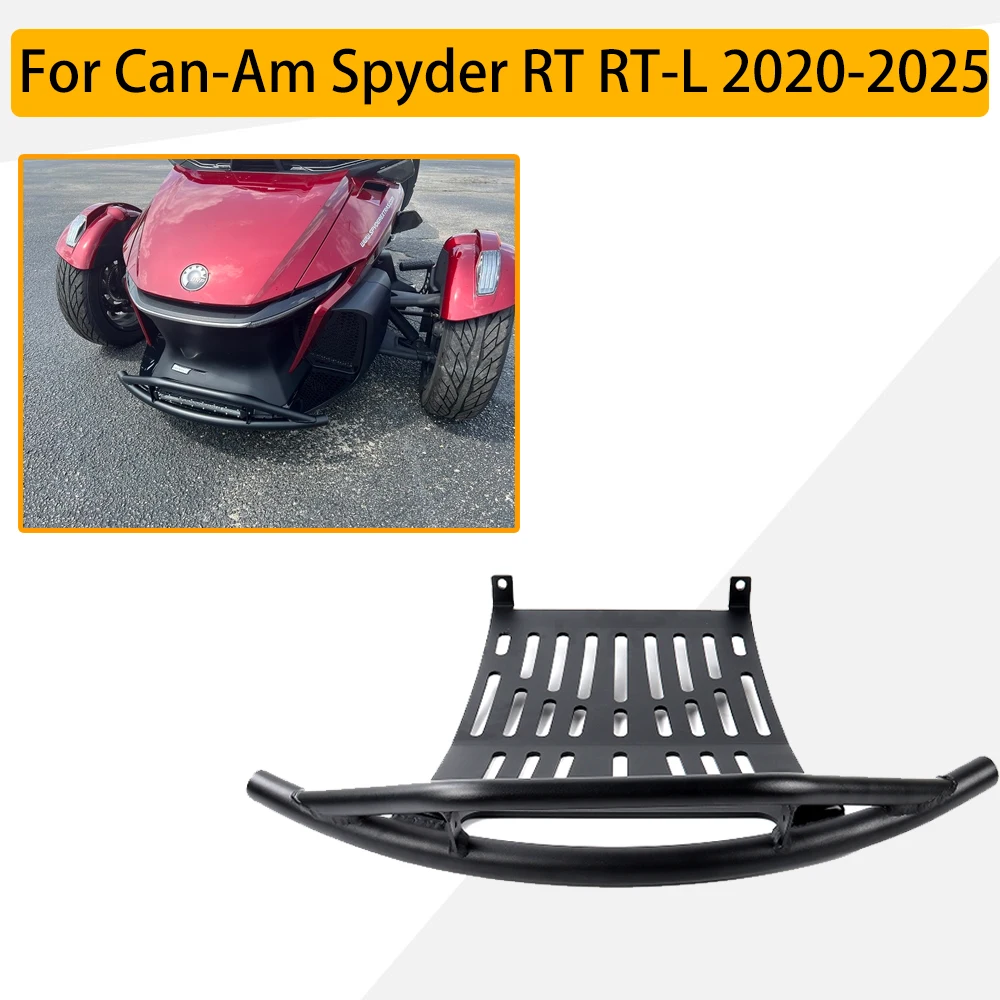 

2020-2025 Can-Am Spyder RT/RT-L Steel Tubular Front Bumper w/Skid Plate, Grille Guard Crash Protection