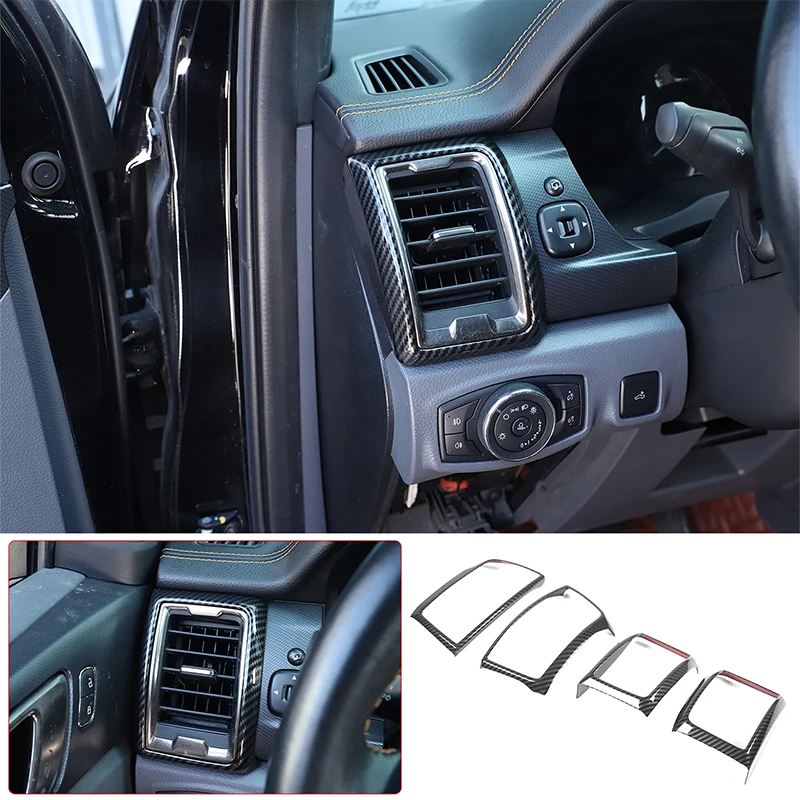 

Front AC Air Outlet Frame Trim Cover Air Conditioning Outlet Vent Frame Sticker Car Accessory For Ford Ranger Everest 2015-2021