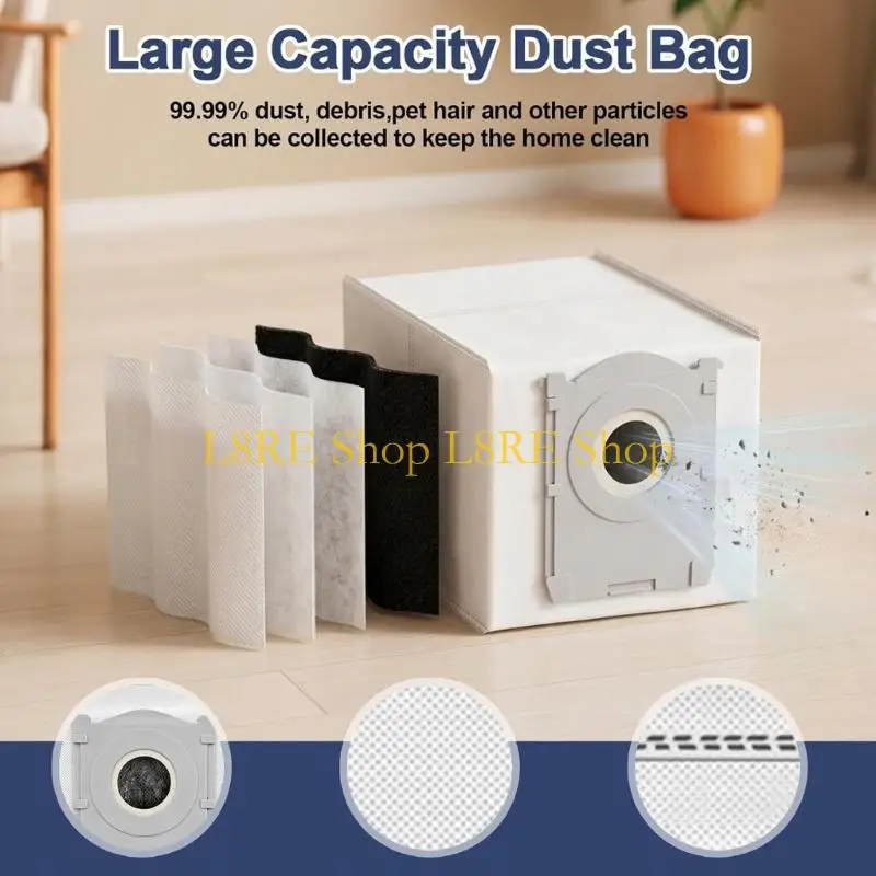 L8RE Robot Vacuum Routine Care with Wear Parts, Roller Brushes, Side Brushes, Dust Bags, Pads and Filter Replacements for Daily