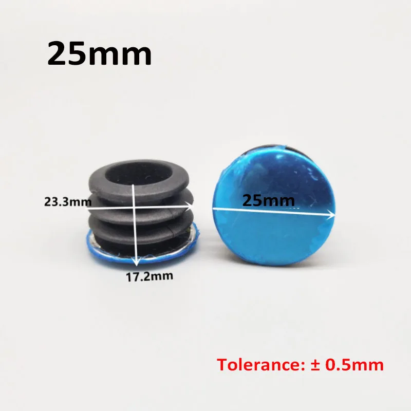 Round Plastic&Iron Inserts Plugs Stainless Steel Pipe Tube Blanking End Caps Table Chair Feet Furniture Leg Hole Cover 16~50mm