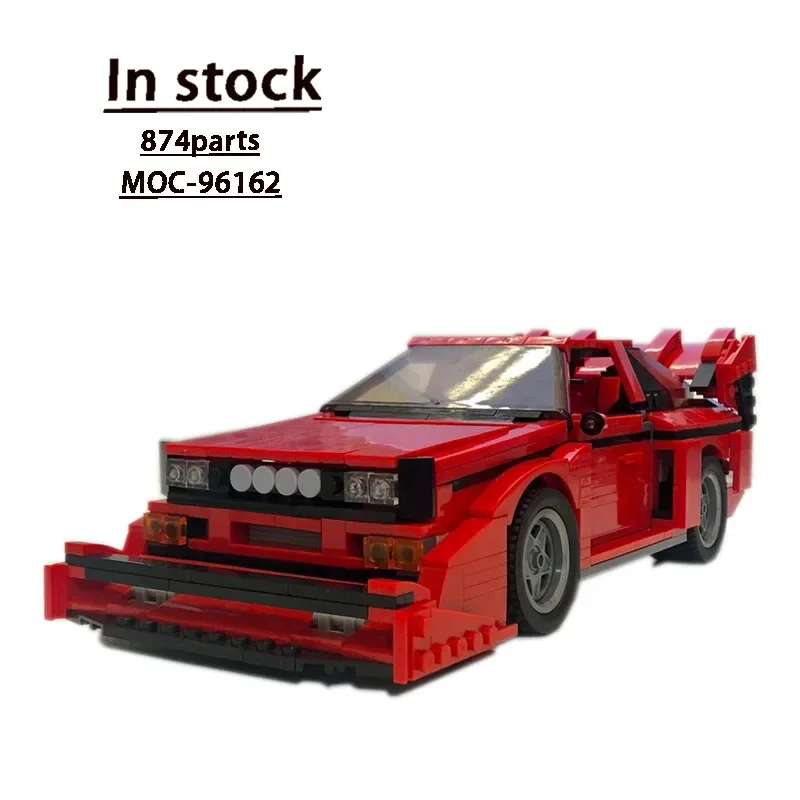 MOC-96162 Red New Supercar Racing Car Assembly Stitching Building Block Model • 874 Parts Boy Kids Birthday Building Block Toy