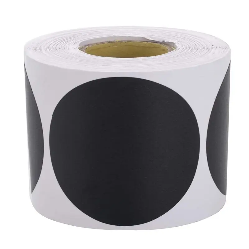 

Black Round PP barcode label printing sticker Water-proof and tear-resistant 10-70mm thermal transfer PET synthetic paper