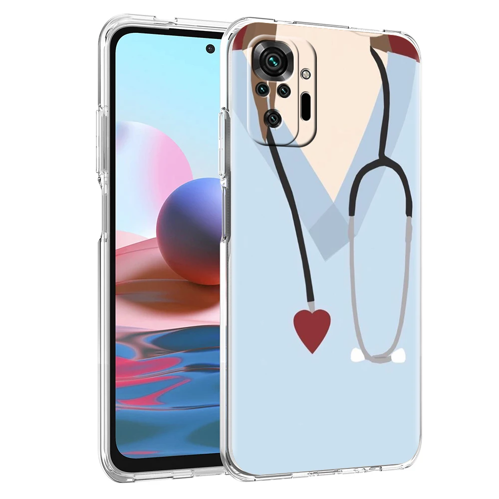 Nurse Medical Medicine Phone Case Cover for Redmi Note 10 11 11T 7 8 8T 9 K40 Gaming 9A 9C Pro Plus Transparent Shell Capas Bags