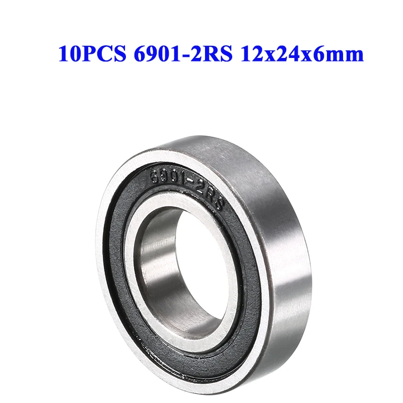 10szt 6901 6901RS łożysko 6901 2rs 6901-2RS RS 12x24x6mm ABEC-5 Łożysko kulkowe poprzeczne z podwójnym uszczelnieniem Łożyska kulkowe o cienkim przekroju