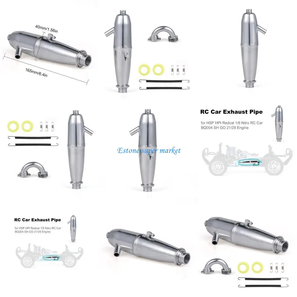 

090B Car Exhaust Pipe Stainless Exhaust Joint Tube for HSP Redcat 1/8 Car SH GO 21/28