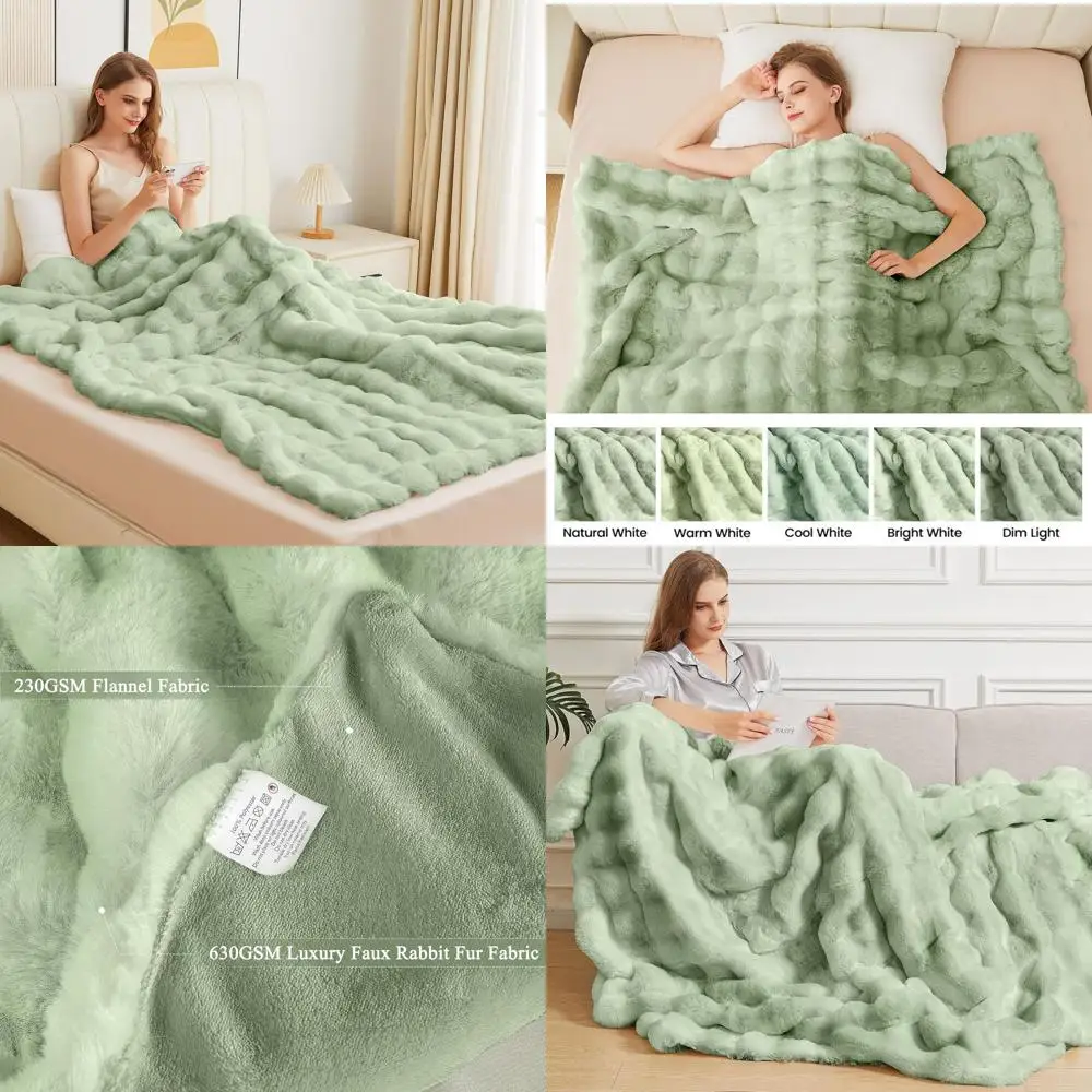 

Роскошный плед из искусственного меха цвета шалфейно-зеленый 60x80, ультрамягкий и уютный, для дома и гостиной, идеальный подарок.