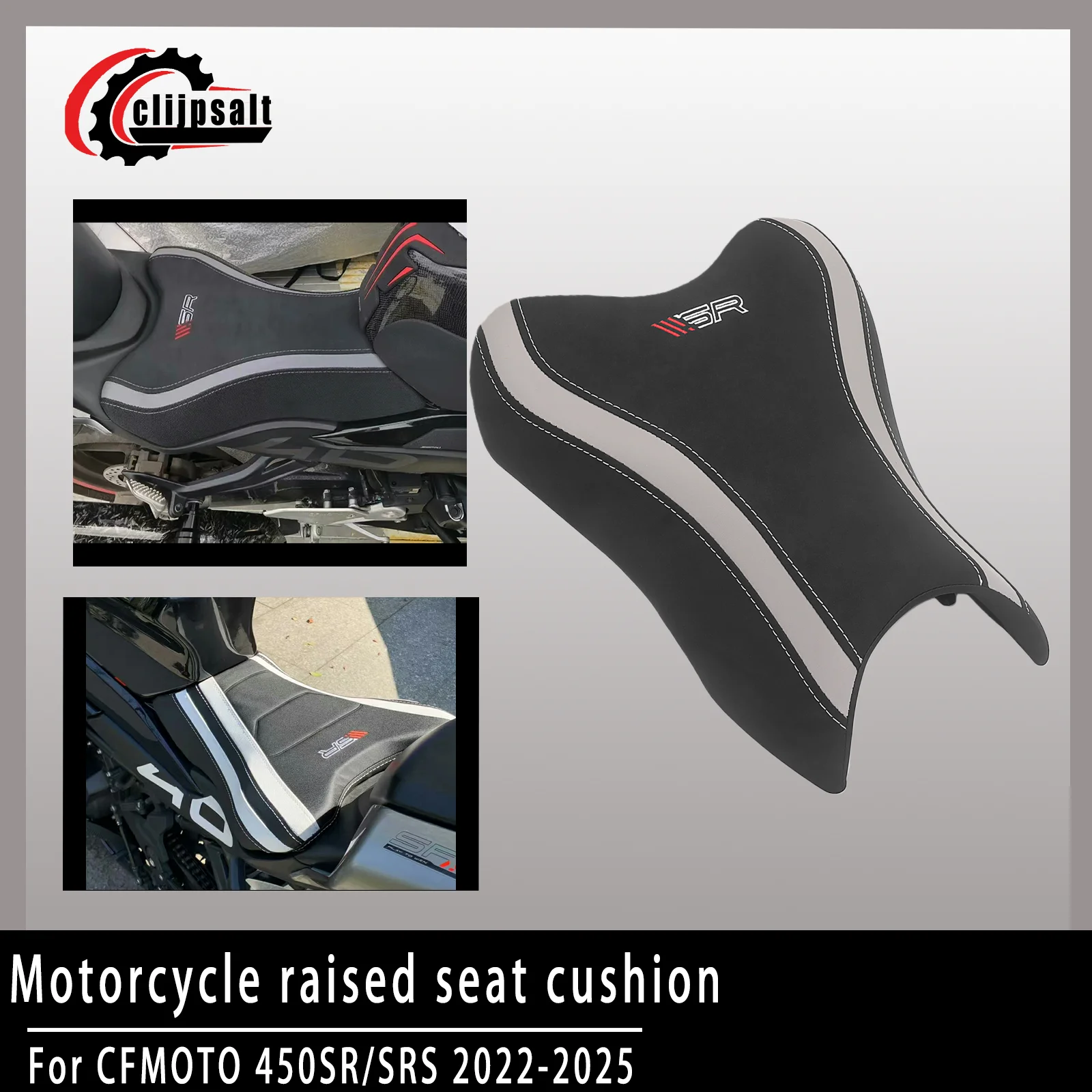 

For CFMOTO 450SR/SRS, 2022 2023 2024 2025 motorcycles. Replaces the original seat and supports height adjustment functionality