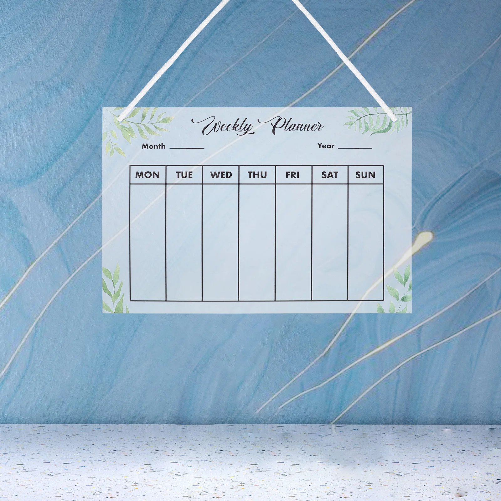 

1Set Home Office Acrylic Memo Board Transparent Writing Board with Lanyard for Notes Messages Key Dates Erasable Desktop