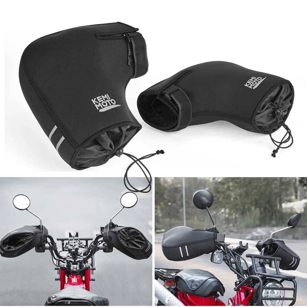 KEMITOUR Motorcycle Handlebar Gloves Scooter Hand Bar Winter Gloves Windproof Waterproof Washable For ATV Snowmobile