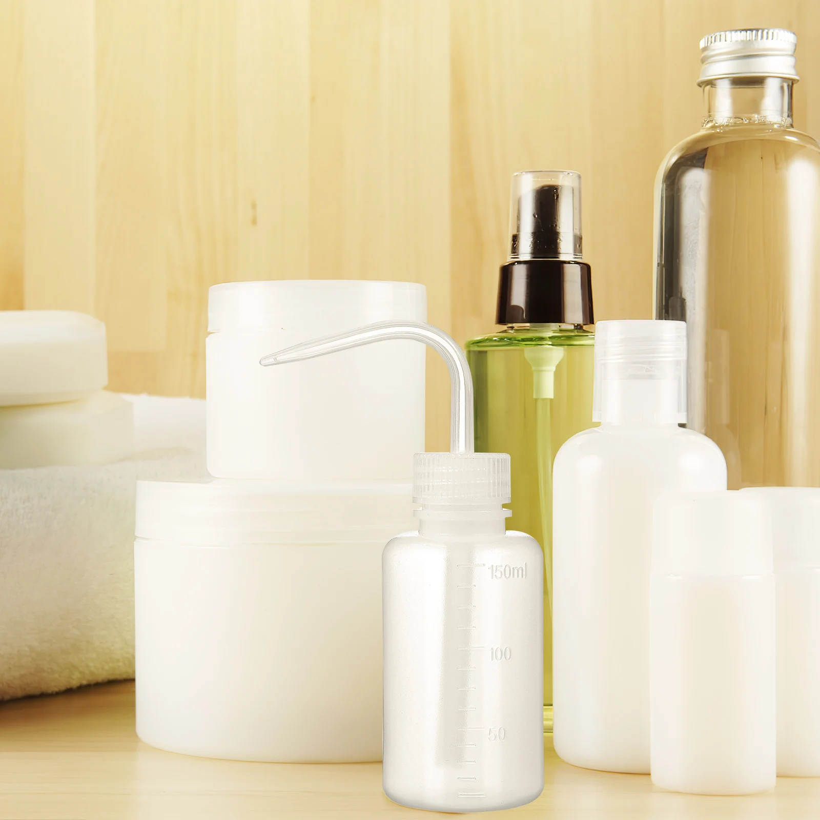 3 pcs Plastic Wash Clear Squeeze Watering Bottle With Graduated Markings Small Succulent Plant Cleaning Tool Lab Safety Bottle