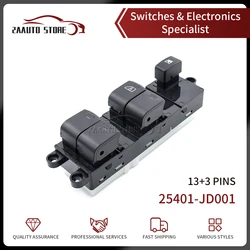 Bouton de commutation de commande de vitre électrique pour voiture, Nissan Qashqai J10 Navara D40 Atofinder R51 25401-BB65B 25401-JD001 LHD