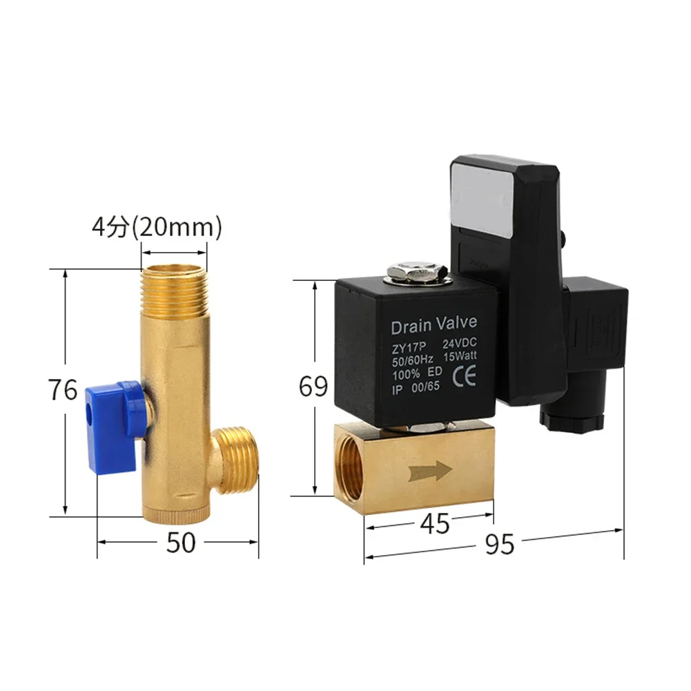 1PC Automatic Electronic Timed Drain Valve Compressed Air Fystem Split Electronic Timer For Air Compressor Condensate Management