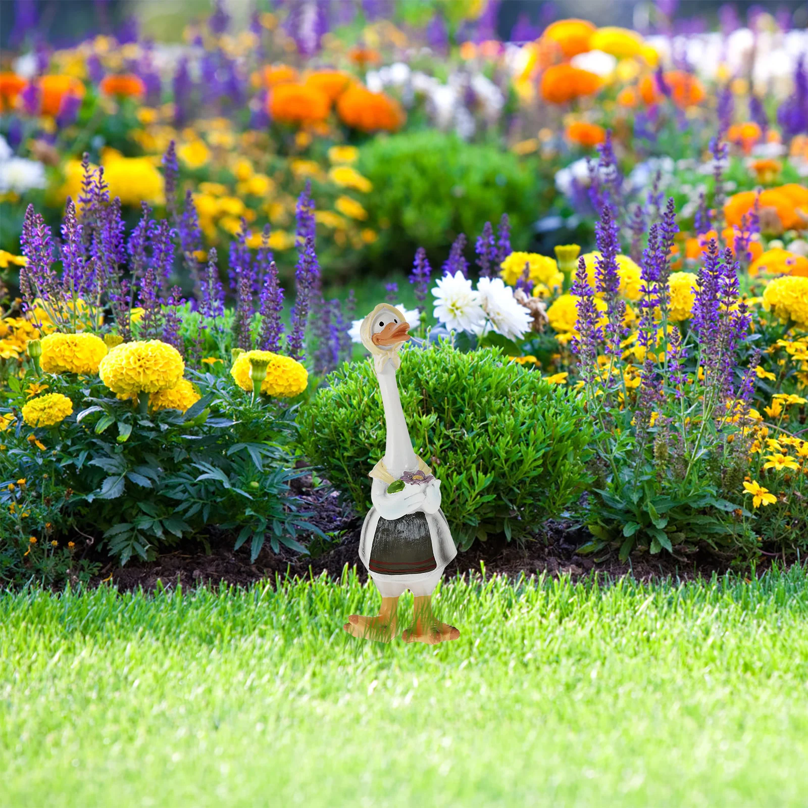 

Resin Craft Duck Decor Lovely Figurine Creative StatueDuck Garden naments Outdoor Realistic Sculpture Durability Vivid