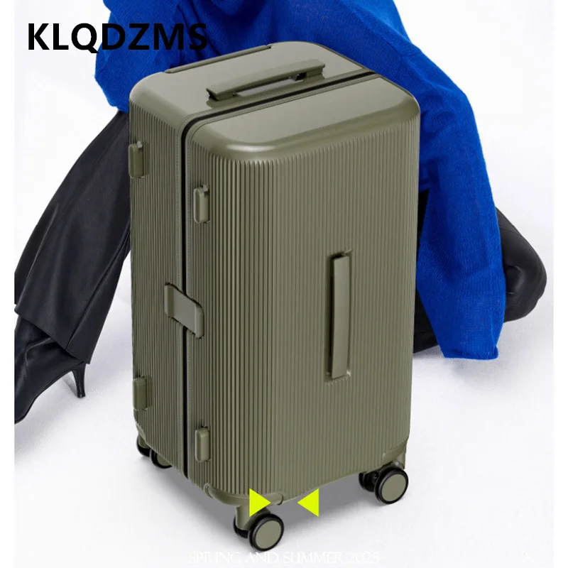 

KLQDZMS New 20"24 Inches Luggage Women Large Capacity Trolley Case PC Boarding Box Cart Type Travel Bag with Wheel Suitcase