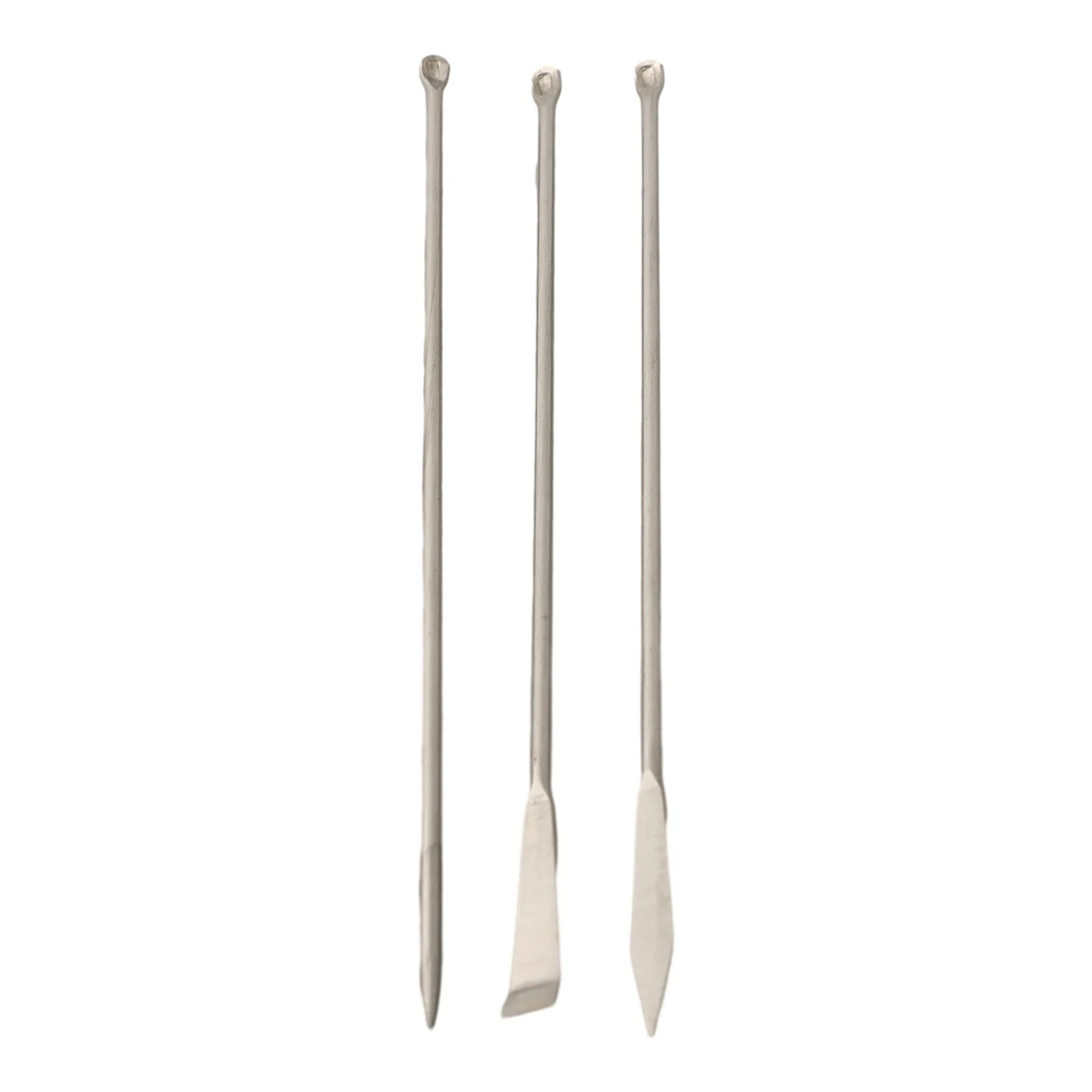 Stainless Steel 3 Piece Spoon Scoop Spatula Set for Laboratory and Kitchen Powder Transfer and Measuring with Anti Rust Finish