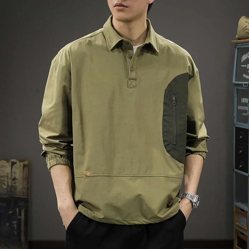 

Autumn and Spring New Fashion Trend American Vintage Long Sleeve Shirt Men's Casual Loose Sports Plus Size High Quality Top