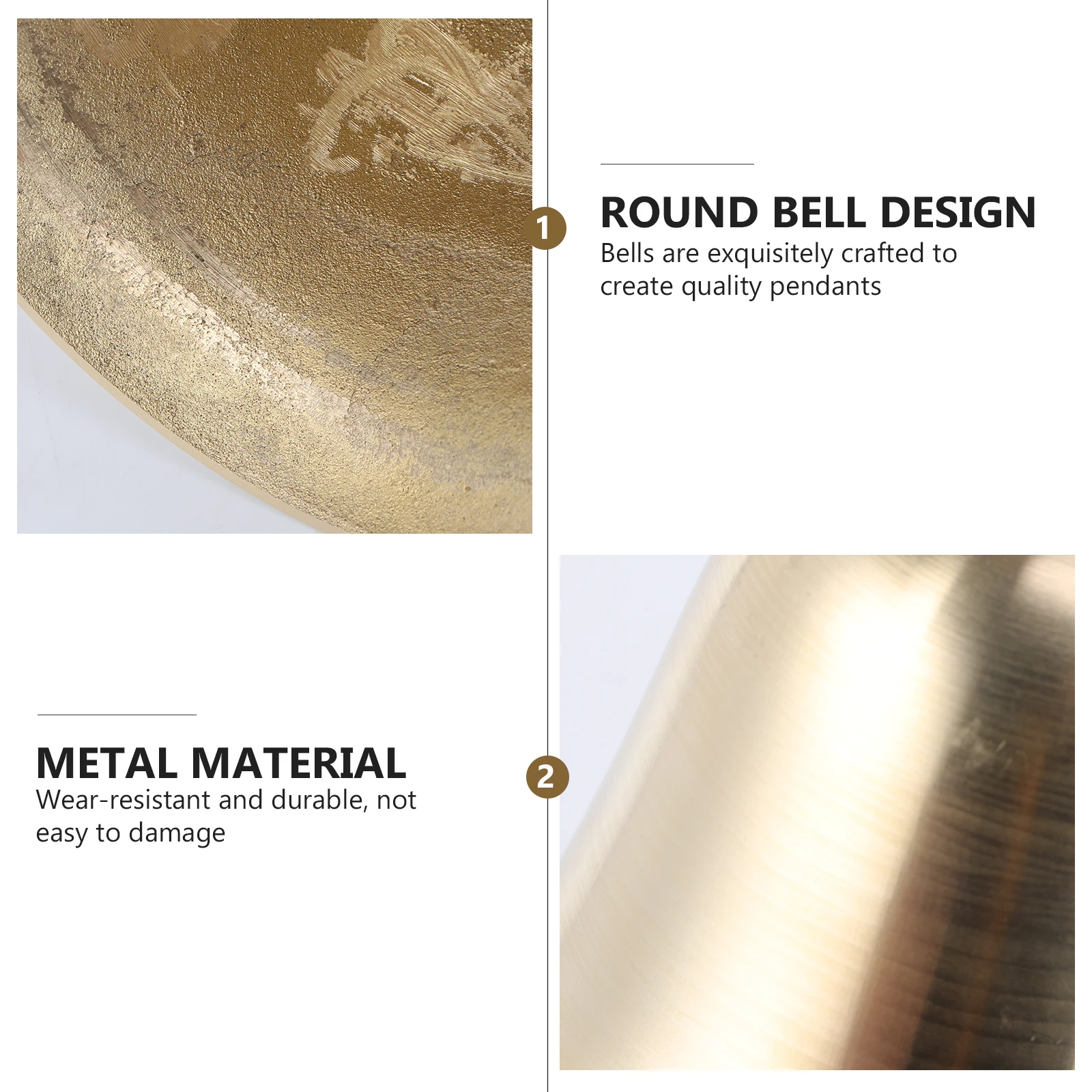 

Round Mouth Copper Bell Pendant Loud Clear Sound Suitable Home Office Boat Hanging Bells Metal Chime