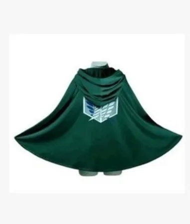 Capa japonesa com capuz para homens e mulheres, Scout Corps Cosplay Costume, Anime Green Shawl, Halloween