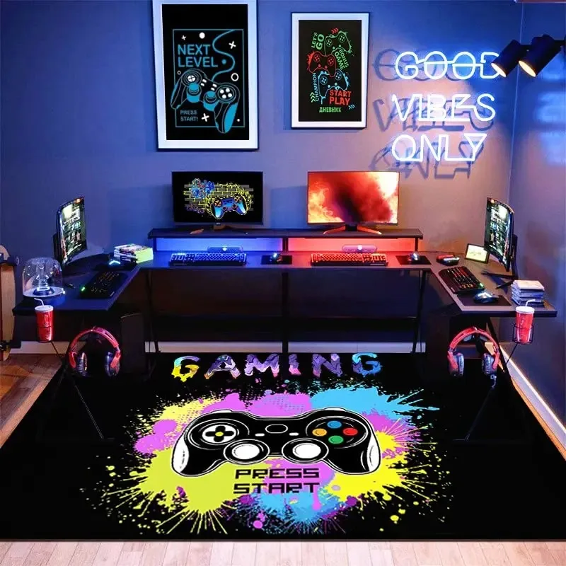Game Area Tapijt Speler Controller Gamepad Patroon Vloermat Slaapkamer Speelkamer Zachte Antislip Groot Gebied Tapijt Huisdecoratie