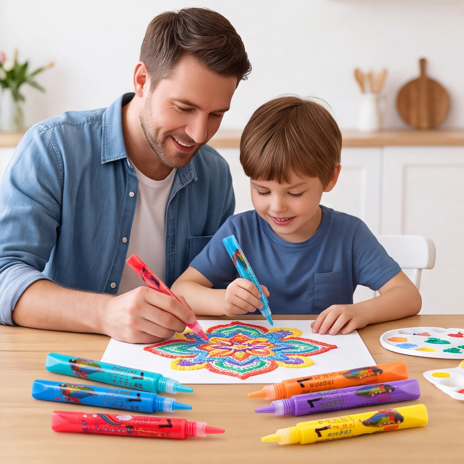 Puffy Popcorn Pens for Kids 3D - Art And Craft With Paint ulasan dan harga