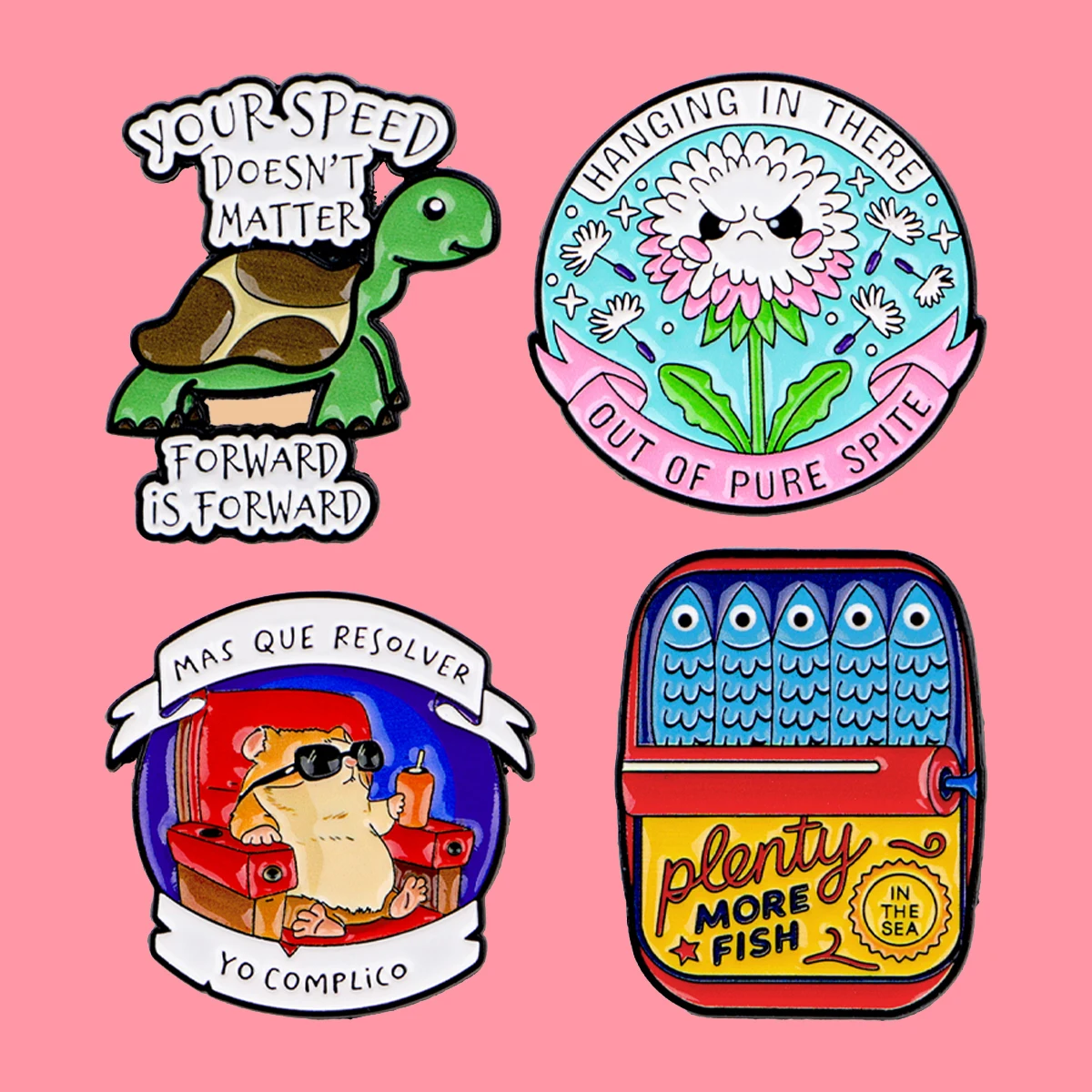 

Эмалевые значки с вдохновляющими цитатами о сальмоне, мультяшные животные, черепахи, броши, значки на лацкан, аксессуары, модные украшения, подарок