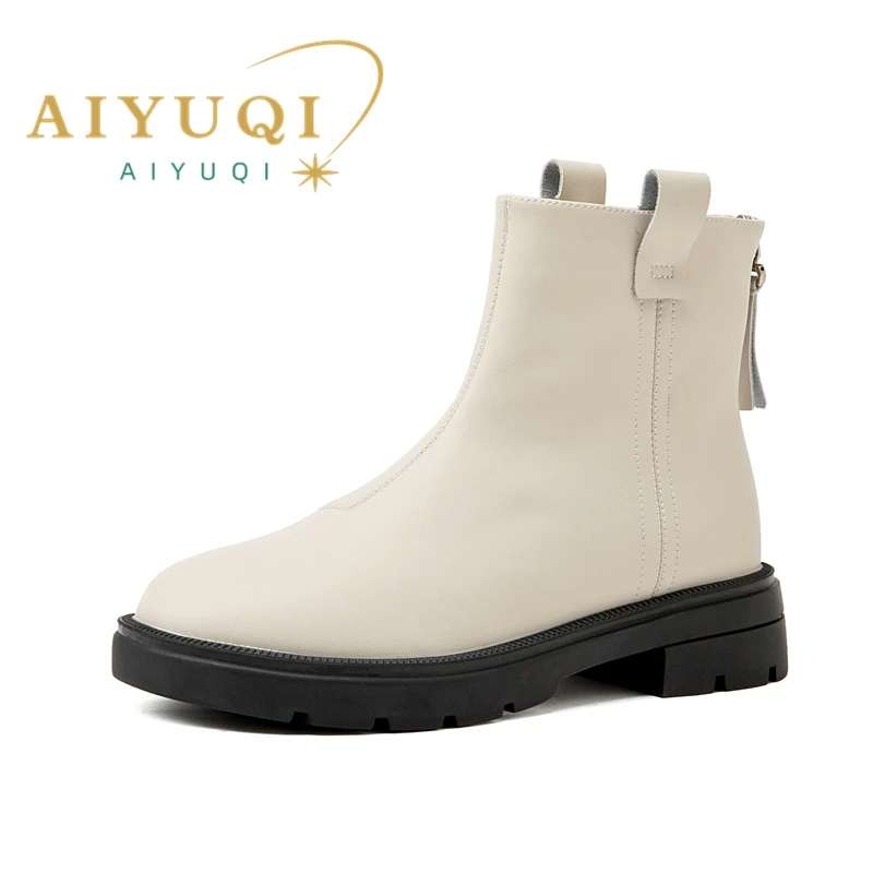 

AIYUQI Ankle Boots Women 2024 New Anti-slip Genuine Leather Women Short Boots Fashion British Style Winter Chelsea Boots Women