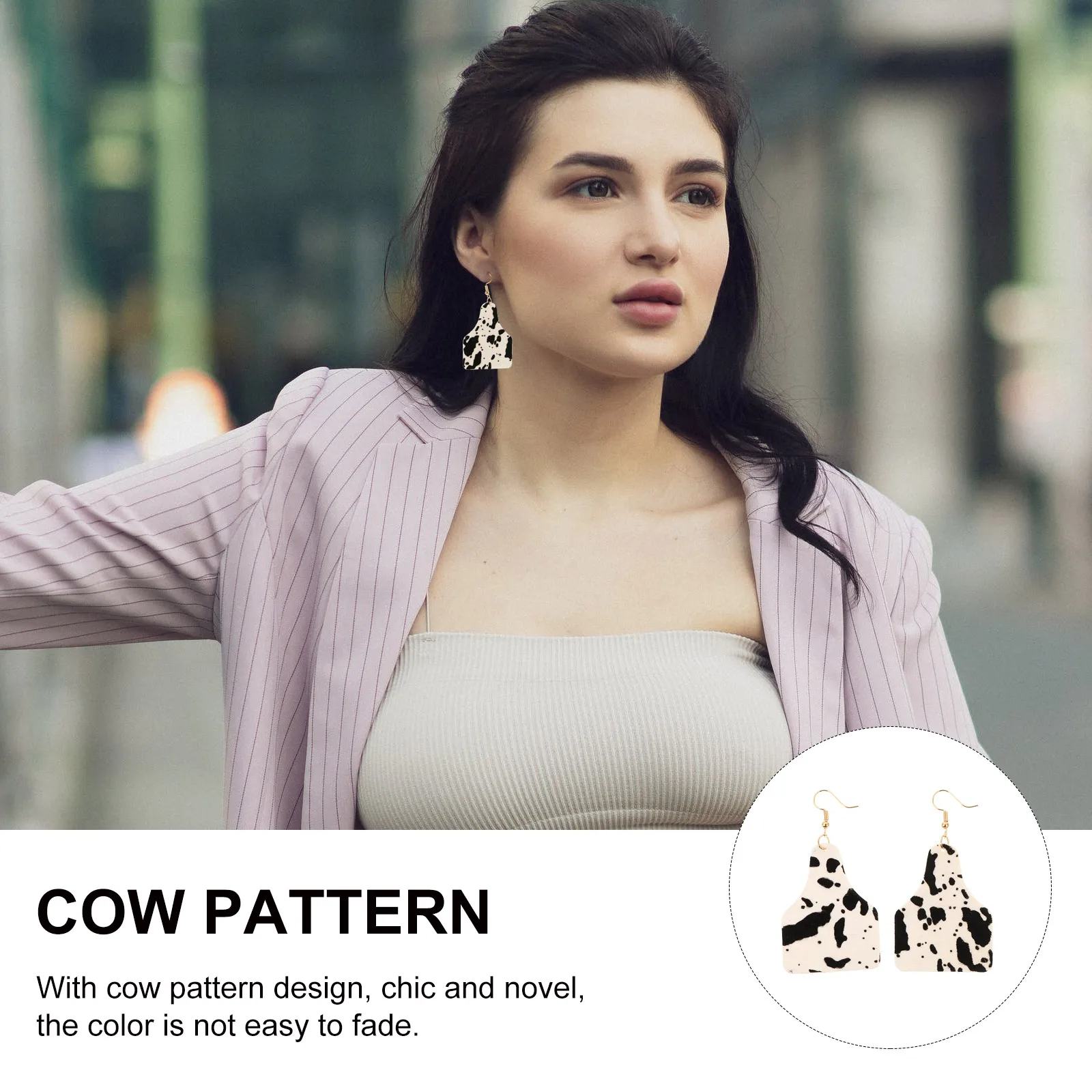 Orecchini modello mucca Accessori moda Dangler Donne Ragazze Primavera Estate Autunno Inverno Lunga ritenzione del colore