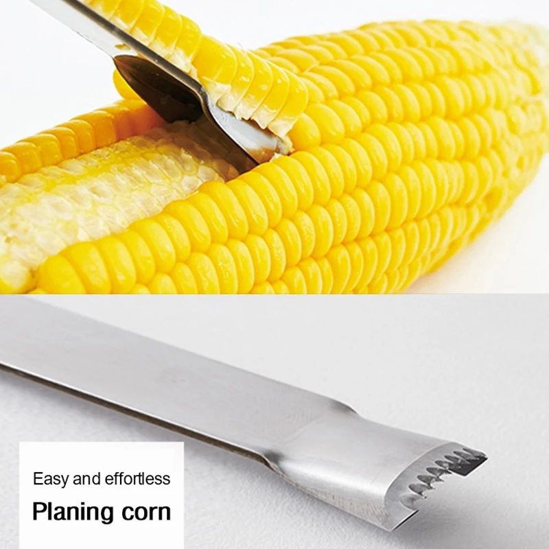 Corn Sheller Kitchen Tools Thickened Stainless Steel Household Corn Grater Manual Thresher Corn Stripper Flat Handle Durable