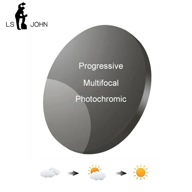 New 1.56 1.61 1.67 Progressive Photochromic Gray Brown Prescription Lenses Anti Refractive Far and Near Vision Multifocal Lenses
