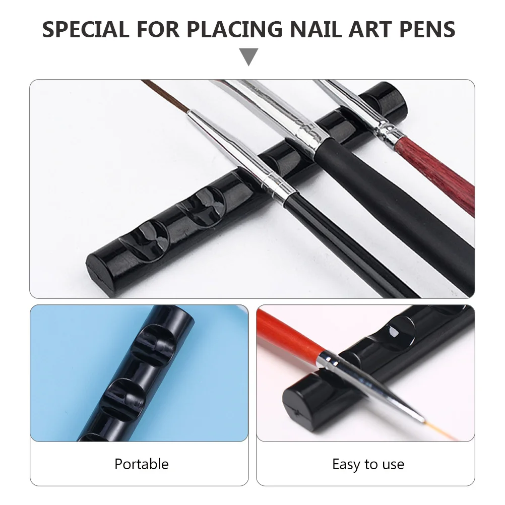 

5 Pcs Nail Pen Stand Tools for Art Brush Rest Holder Painting Nails Black Brushes